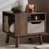 Mid-Century Brown And Grey 1-Drawer Nightstand By Baxton Studio