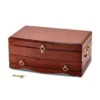 Curata Matte Cherry Finish Bubinga Veneer 1-Drawer Locking Wooden Jewelry Chest - Brown
