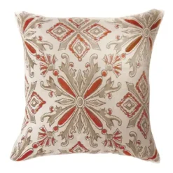 Contemporary Orange/Beige 21" X 21" Pillow (2/CTN)