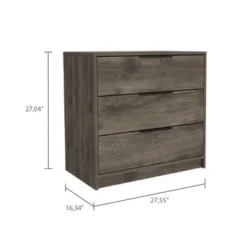 FM Furniture Washington 3 Drawer Dresser With Metal Handles - Black/Light Oak -Bed Frame Shop 4e3f519c f338 46b9 a894 9650a098e712