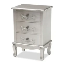 Baxton Studio Callen Classic And Traditional Wood 3-Drawer End Table - Silver
