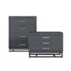 Beeson 2 Piece 4 Drawer Dresser And Nightstand Bedroom Set By Christopher Knight Home - Charcoal Gray/Black