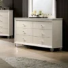 Allenby Contemporary Pearl White 55-inch Wide 6-Drawer Wood Dresser By Silver Orchid - Pearl White