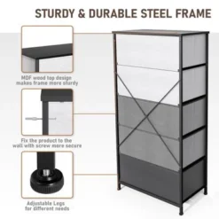 VredHom Vertical 5 Drawers Storage Tower - Dark Grey - 5-drawer -Bed Frame Shop 504570bf 5cc0 4e7f 814a 1bd9db9d80ec