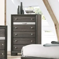 Silver Orchid Brockwell Gray Chest - 6-drawer