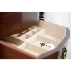 Hives & Honey Robyn Walnut Locking Jewelry Armoire - Brown -Bed Frame Shop 5202a3da 01ff 41c4 93da a098770c0a4e