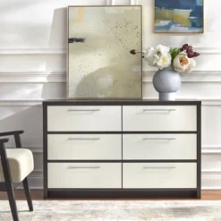 Simple Living Finley White/ Espresso 6-drawer Dresser - White/Espresso - 6-drawer
