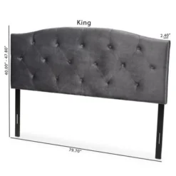 Baxton Studio Leone Modern And Contemporary Velvet Upholstered Headboard-Grey - Full 17 Baxton Studio Leone Modern And Contemporary Velvet Upholstered Headboard-Grey - Full -Bed Frame Shop 532e5be3 8279 49af a8fc 2c3df8707e68