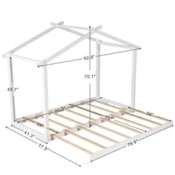 Merax Twin XL/King Size House Platform Bed With Trundle - White -Bed Frame Shop 545d9a5c 0280 4c6b 912c 7114da03e201