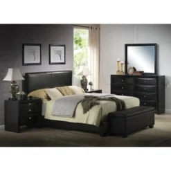 Acme Furniture Ireland Black 4-Piece Bedroom Set - Eastern King -Bed Frame Shop 54f00a78 12b1 4cb2 9154 8a071fbe75bd