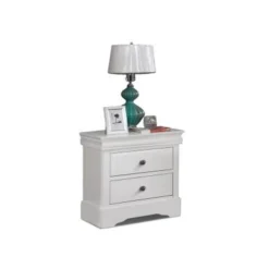 Bella Arlo Nightstand, KD - White - 2-drawer -Bed Frame Shop 54f35422 de1f 4137 8d67 cb4871f7ad9e