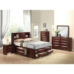 Ireland Espresso 4-piece Storage Bedroom Set - Full