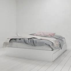 Nexera Aura 3 Piece Bedroom Set, White - Full -Bed Frame Shop 5568115a a38b 42c9 92b2 06451c54282d