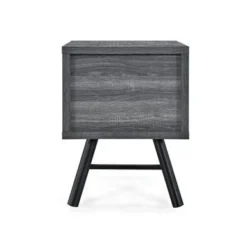 Burgoyne Mid-Century Modern Nightstand By Christopher Knight Home - Sonoma Gray Oak + Black -Bed Frame Shop 55e0920f f2e3 41ba a5dc d76426a0681b