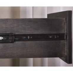 Wooden Nightstand With Two Drawers And One Pull Out Tray, Gray - 2-drawer -Bed Frame Shop 5638e59f f1b2 4263 8246 849d39f773fc