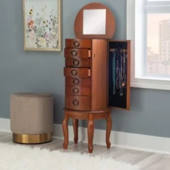 Jenna Jewelry Armoire Cherry -Bed Frame Shop 5671e462 9976 464c ba77 390b276b5274