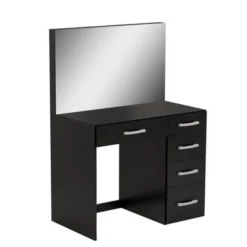 Boahaus Matilda Lighted Makeup Vanity, Black - Black -Bed Frame Shop 575e04ea 3a0c 4023 a24a ccc6a81edf6d