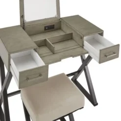 Gatenby Vanity Set With Flip Mirror And Power Strip By INSPIRE Q Classic - Grey -Bed Frame Shop 57b46487 7161 464d 9cb4 18cfffcf91b6