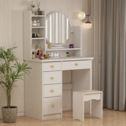 Make Up Vanity Set Dressing Table(Black/White) - Black -Bed Frame Shop 58b28ac6 2710 4dbf b436 e37f67edd4aa