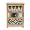 Floretta Mango Wood Nightstand By Christopher Knight Home - Natural + Black - 3-drawer