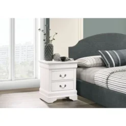 Louis Phillipe Traditional 2-drawer Wood Nightstand - White