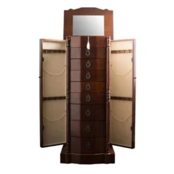 Hives & Honey Robyn Walnut Locking Jewelry Armoire - Brown -Bed Frame Shop 594a27ab 3110 42cd aae9 29afbca8cb29