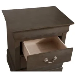 Louis Phillipe 2-drawer Wooden Nightstand - Grey -Bed Frame Shop 5a02b85c 50e5 48d2 abe9 c816873a4eaf