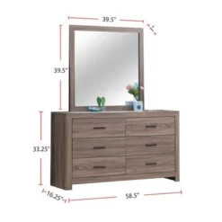 Wooden Eastern King Bedroom Set In Barrel Oak - 5 Piece -Bed Frame Shop 5a31a598 cc82 4df8 9b99 35758201bc33