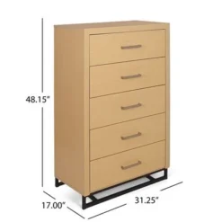 Beeson 5 Drawer Dresser By Christopher Knight Home - Maple/Black -Bed Frame Shop 5abb2752 f63f 4643 9e23 95e401864115
