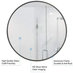 Round Mirror Circle Mirror 32 Inch Wall Mirror - 32*32*1.1 Inch - Silver -Bed Frame Shop 5ae16bdf 9133 47d5 8a68 8302f4d27fb5