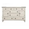 Pine Wood Dresser With 2 Cabinet & 6 Drawer In White