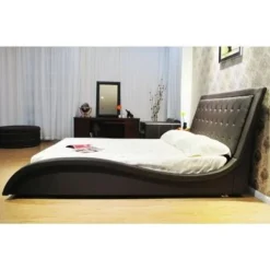 Greatime Extra-Wavy Vinyl Platform Bed - Queen-White -Bed Frame Shop 5c195a41 fbbd 4f5e 9394 fe026832544d