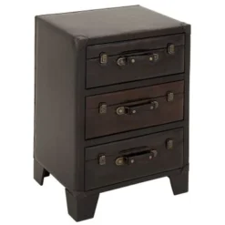Urban Designs 3-Drawer Espresso Leather Cabinet Nightstand - Espresso - 3-drawer -Bed Frame Shop 5c6efc04 c67c 4288 8810 bf2c7340a29d