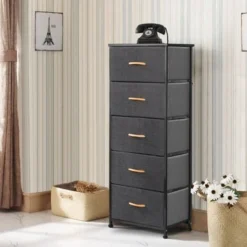 VredHom 5 Drawers Vertical Dresser Storage Tower - Black - 5-drawer -Bed Frame Shop 5c80a068 8e8e 48dd 9789 5e3c573f0934