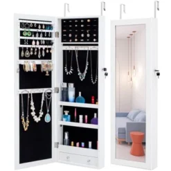 Storage Mirror Cabinet Can Be Hung On The Door Or Wall - White