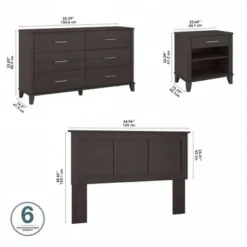 Somerset Ash Grey Headboard, Dresser And Nightstand Bedroom Set - Storm Gray -Bed Frame Shop 5cf90626 a6df 4db7 973d 40d866981b34