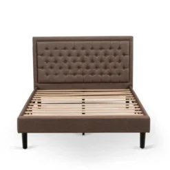 2 Pieces Bedroom Set - 1 Bed Brown Linen Fabric And Button Tufted Headboard - 1 Nightstand (Bed Size Options) - KD18Q-1HI07 -Bed Frame Shop 5cf958ac a407 4bf3 92af f9946d3fd0c2