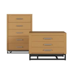 Beeson 2 Piece 5 Drawer Dresser And Nightstand Bedroom Set By Christopher Knight Home - Charcoal Gray/Black -Bed Frame Shop 5d861f9c 9f05 4a8c 949a 5d0e57dec0c1