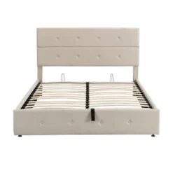 Nestfair Upholstered Platform Bed With Underneath Storage - Grey - Queen -Bed Frame Shop 5d971695 a018 4b0b b162 f2d3b42e6151