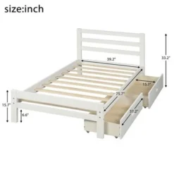 Moda Wood Platform Bed With Two Drawers - Grey -Bed Frame Shop 5ecccd3c a29f 494d 966d 83d2f4bbc927