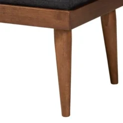 Baxton Studio Valencia Mid-Century Modern 2-Piece Bedroom Set With Dark Grey Fabric Upholstered Bed - Queen -Bed Frame Shop 5eeee8d2 988f 49fe 9e18 e647c781ed44