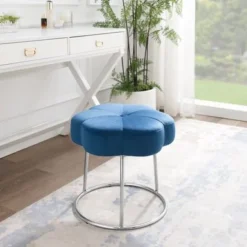 Shireen Accent Vanity Stool Navy Blue -Bed Frame Shop 5eef603b 861b 402c af4c 5e1ce4599aea