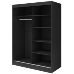 Aria 2 Door Modern High Gloss Wardrobe Armoire - Wenge-47" -Bed Frame Shop 5f1539c3 bc88 40a6 89ea ea3baa6871c6