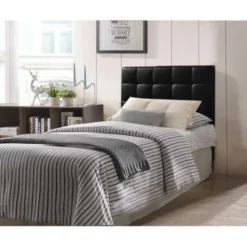 Bella Varya Tufted Faux Leather Upholstered Panel Headboard (Brown/ Black) - Brown - King -Bed Frame Shop 5f364c8a 8c61 4113 a9bf f5cd05555ea5