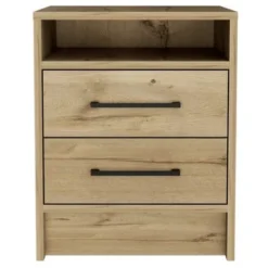 Boahaus Malaga Nightstand (Brown) - 2-drawer - Brown -Bed Frame Shop 5f4cdfc4 daa8 455e 8d49 bcc078c534be