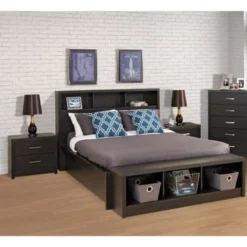 Prepac Hudson Washed Black Headboard - Queen -Bed Frame Shop 5fbce718 6c09 4b4f 86ca 2d469221c23f