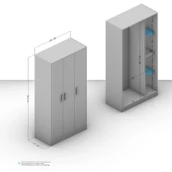 Boahaus Siegen Armoire, 3-Doors, 3-Interior Shelves, White Finish - White -Bed Frame Shop 5fe29478 72f8 4255 b4d1 8fe70a492b2d
