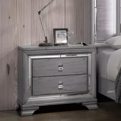 Contemporary Light Gray Night Stand