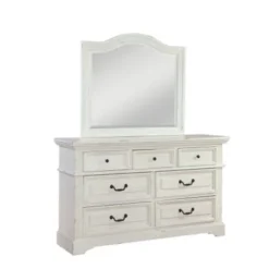 Lakewood Distressed Wood Dresser With Optional Mirror By Greyson Living - Distressed Antique White Dresser And Mirror Combo - 7-drawer