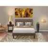 2 Pieces Bedroom Set - 1 Bed Brown Linen Fabric And Button Tufted Headboard - 1 Nightstand (Bed Size Options) - KD18Q-1HI07